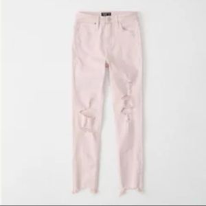 Abercrombie & Fitch Denim Simone Light Pink High Rise Ankle Jeans 25s / 0s